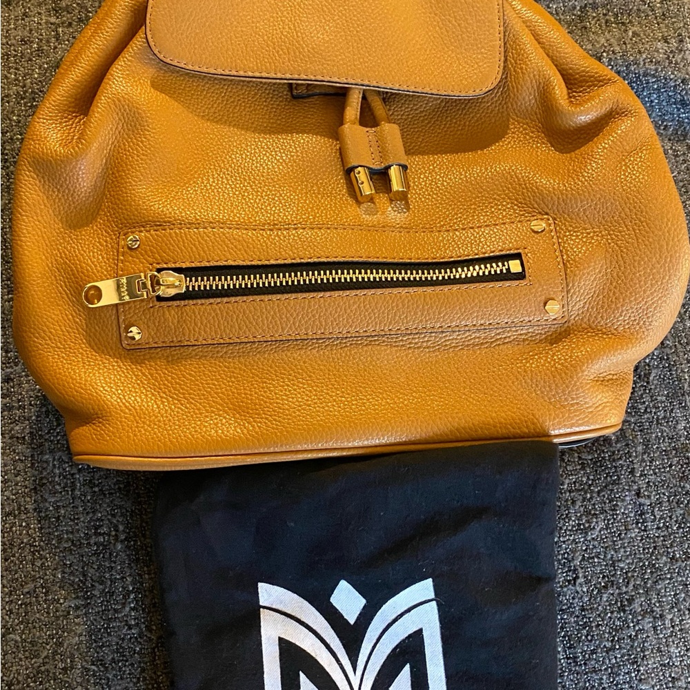 Milly Tan Leather Backpack New without tags